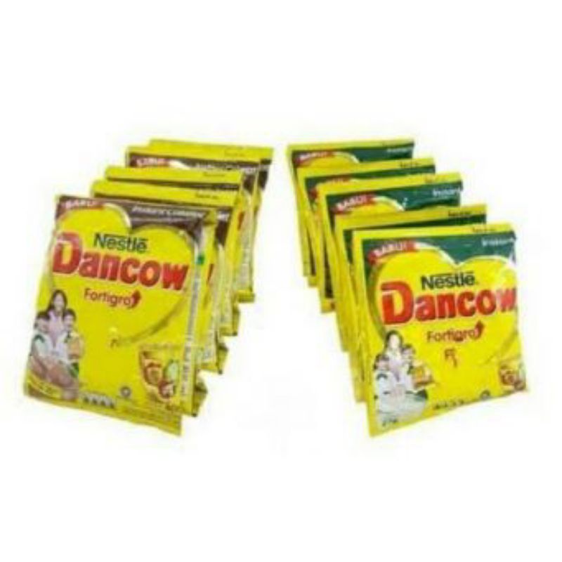 Susu Dancow Putih atau Coklat sachet 1 renceng (27grm x 10.sachet)