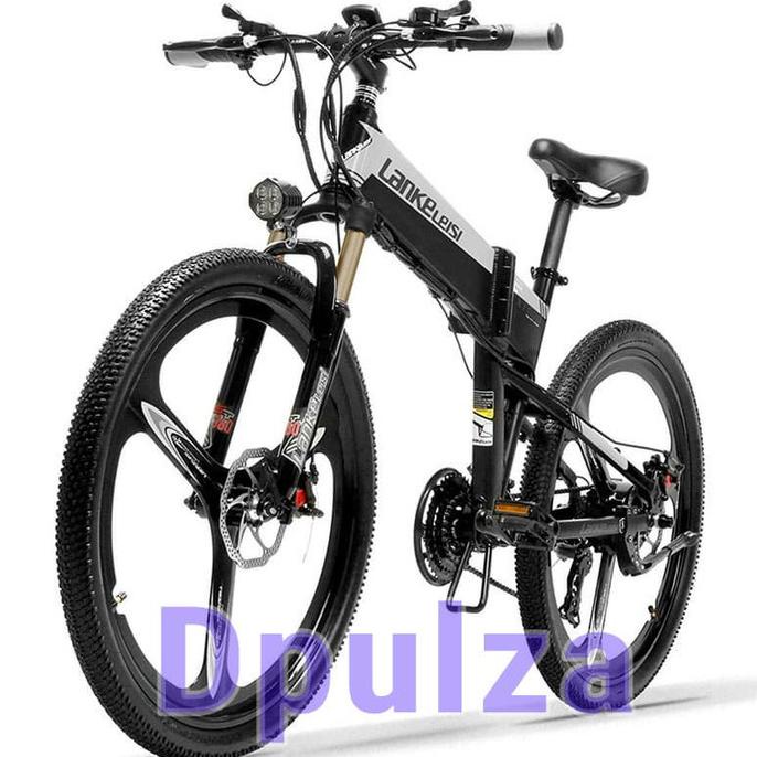 sepeda listrik elektrik ebike MTB lipat Lankeleisi XT600 - Black/Gray