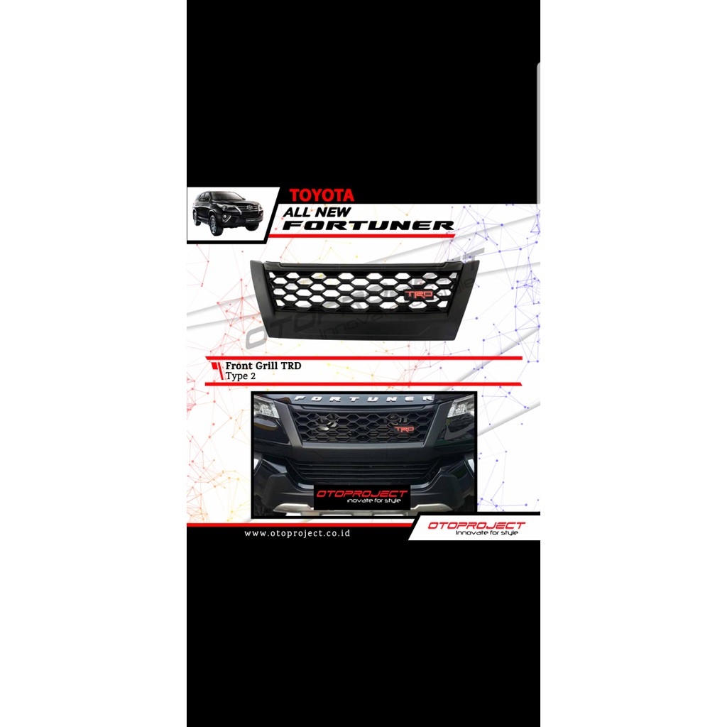 New Front Grill / Gril Depan TRD Black Doff All New Fortuner Vrz Trd