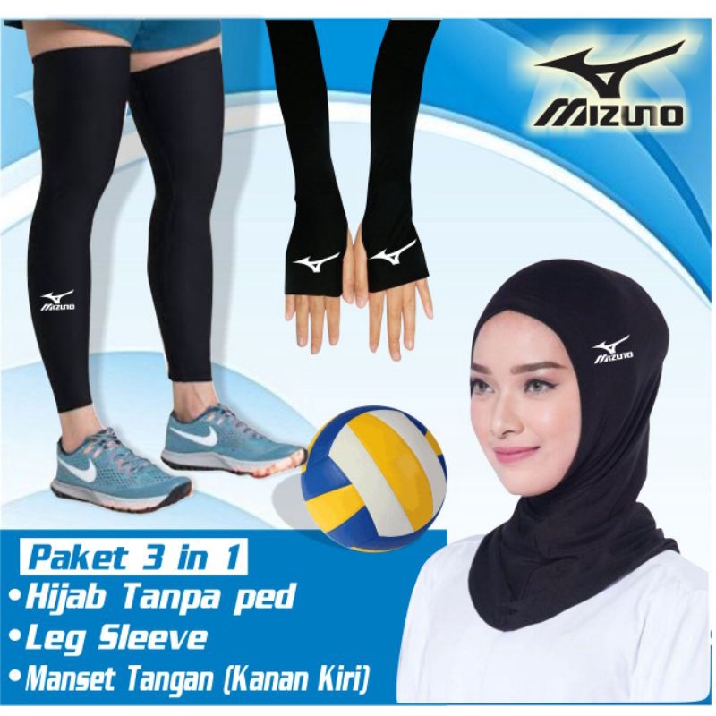 Set pakaian olahraga cewek voli manset tangan hihab voli miz asc wanita