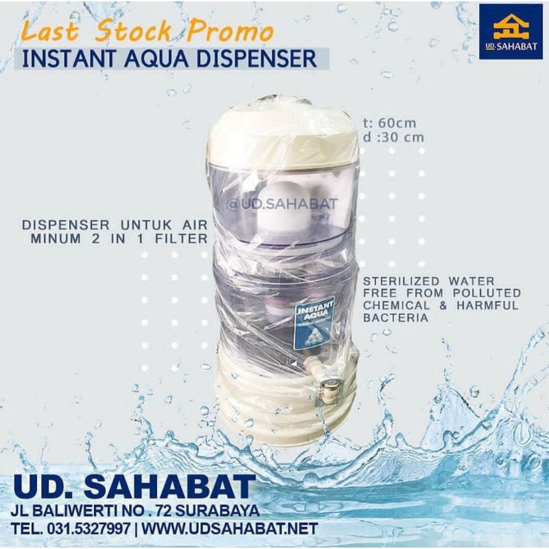 Instant Aqua Mineral Pot Penyaring Dispenser Air Siap Minum