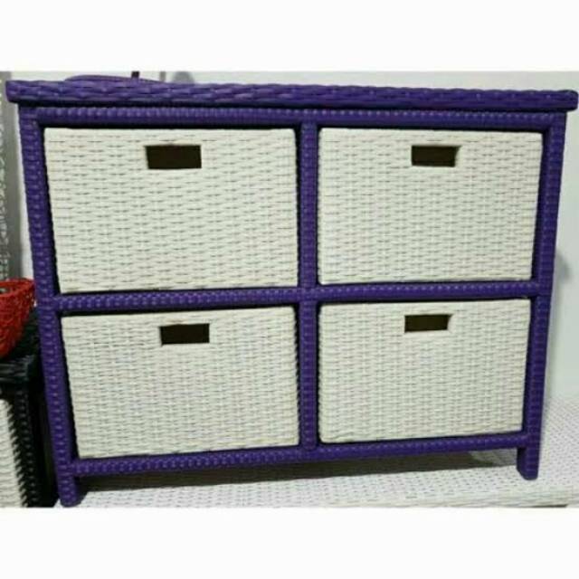 Lemari rotan sintetis laci 4