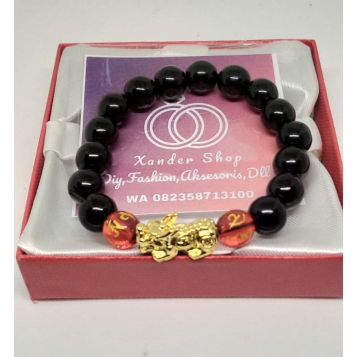 GELANG GIOK GELANG PIXIU PEMBAWA KEBERUNTUNGAN/giok hitam