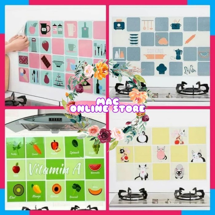 [DEASHOP] STICKER DINDING DAPUR ANTI MINYAK MUDAH DIBERSIHKAN / STIKER WALLPAPER DEKOR DAPUR