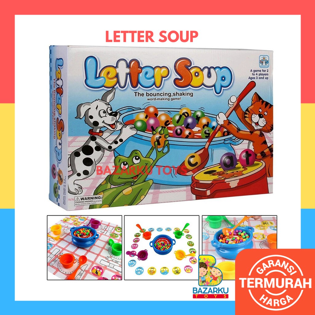 Letter Soup Game Anak  Belajar  Membaca  Alphabet Mainan  