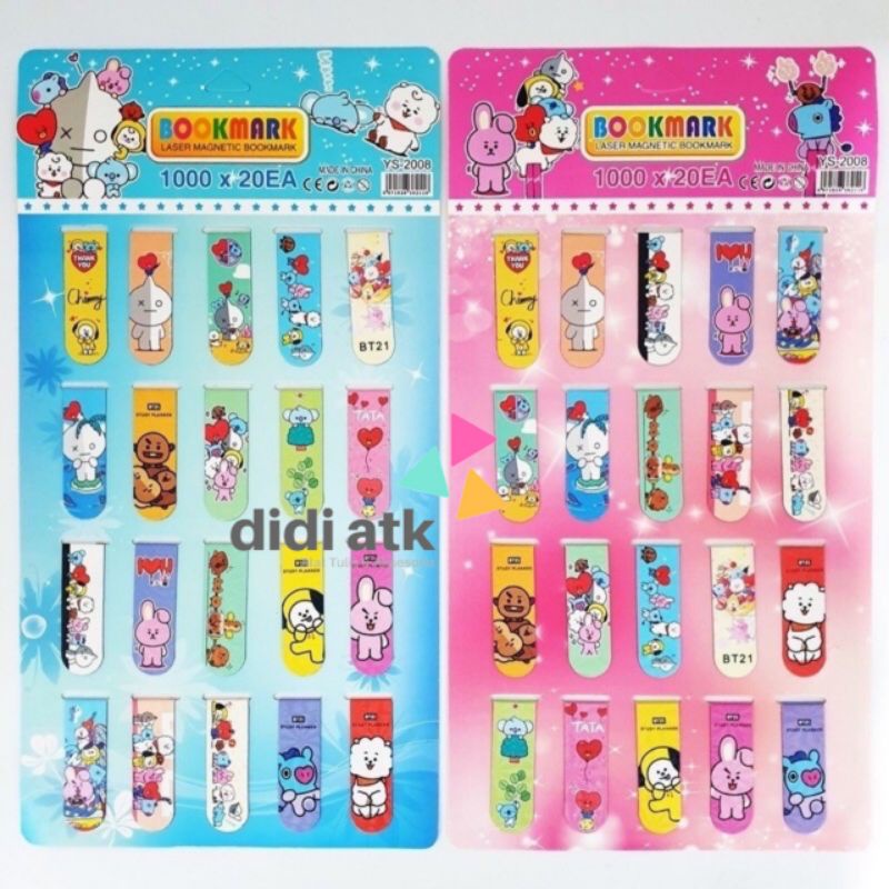 

Pembatas Buku Magnet Bts & Bt21 Kpop Bookmark 1 Pcs