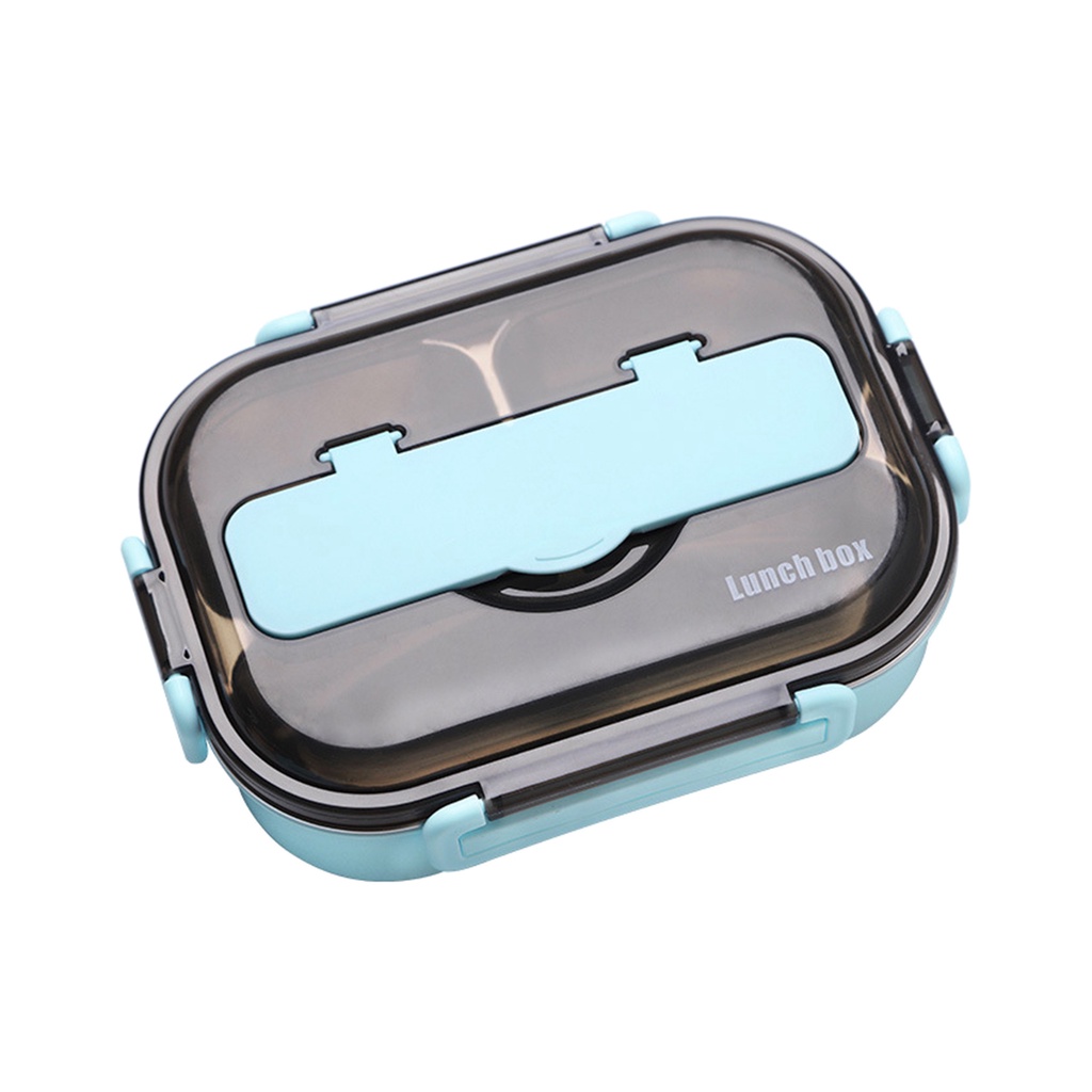 Lunch Box Anti Tumpah Kotak Bekal Makan Stainless Steel 304 Tahan Suhu Tempat Makan Warna Biru