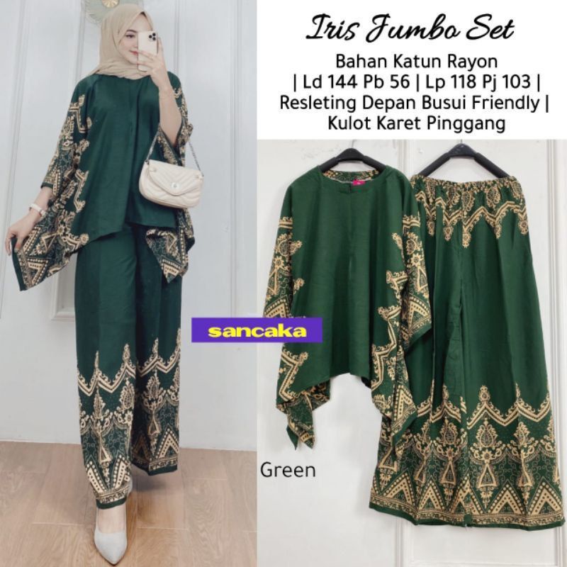 Iris Jumbo set // Setelan wanita Jumbo // One set jumbo ld 130 // Setelan wanita Betalia Set By Ori 