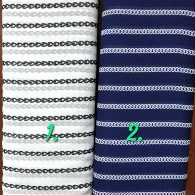 Bahan kain sifon, chiffon, ceruti motif salur rante permeter