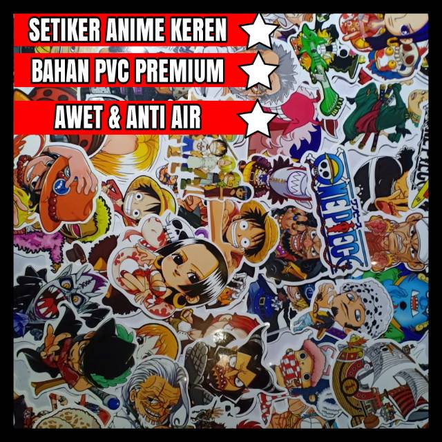 PROMO Stiker  Anime Keren  Anti Air One  Piece  Dragon Ball 