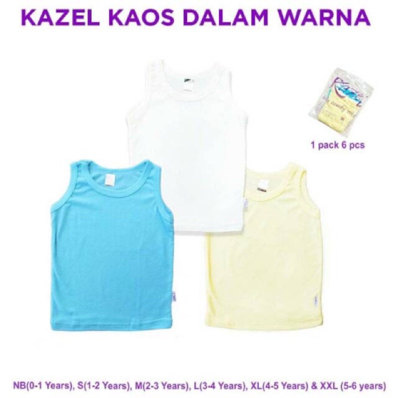 Velvet Junior isi 3pcs Singlet Basic Kaos Dalam Baby Anak Putih / KZL isi 6pc Singlet &amp; Tanktop