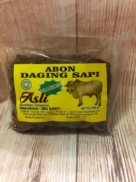 Abon Daging Sapi Asli Bu Surti 250 Gr Manis/pedas