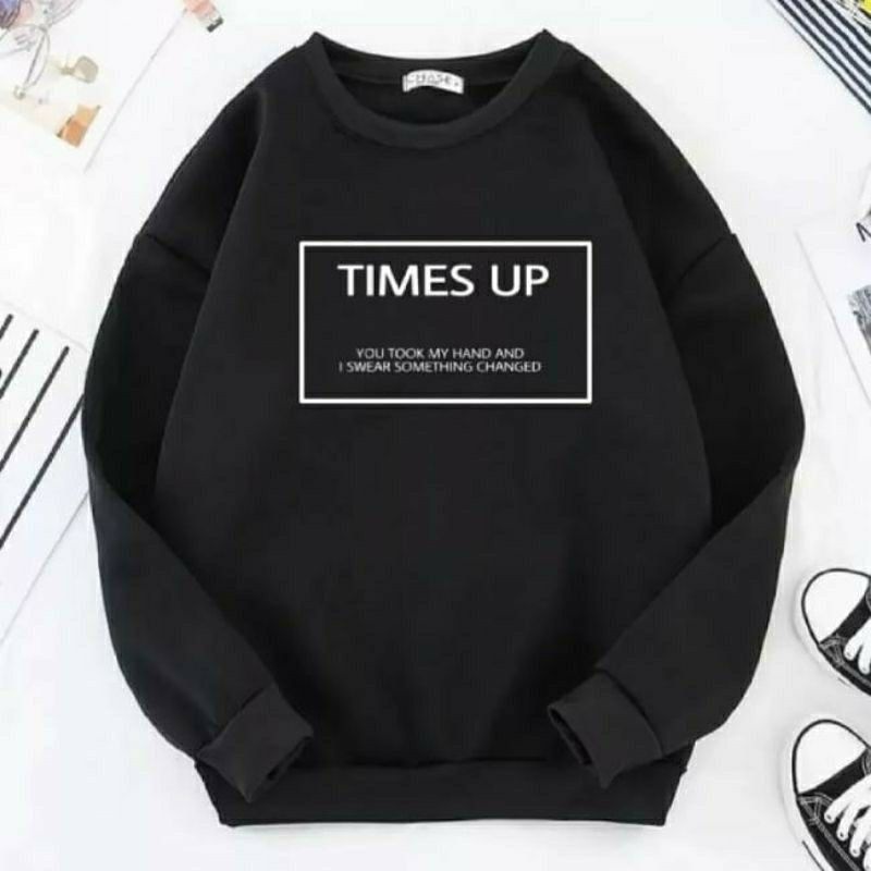 Sweater basic TIMES UP/sweater wanita polos tebal/fashion wanita/bahan fleece tebal