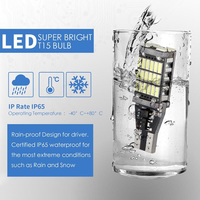 [BISA COD] Lampu Led Mundur T15 T10 W16w Canbus 45 Led Super Bright Error Free