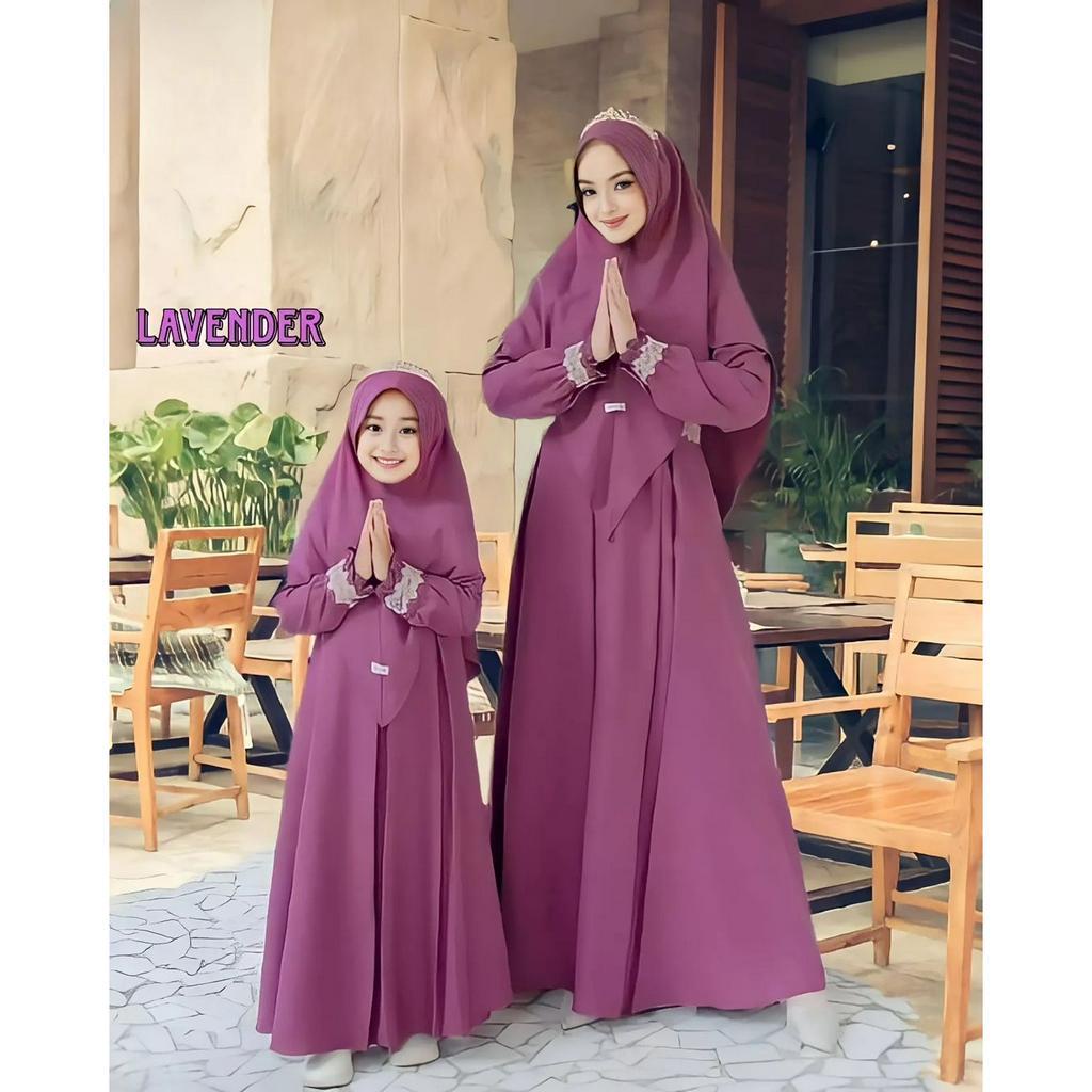 GAMIS COUPLE KIRANA MOM KIDS CEURTY APK RENDA FREE KHIMAR BUSUI MOM LD 115 CM PJ 138 CM KIDS USIA 12 TAHUN LD 95 CM PJ 105 CM COUPLE IBU DAN ANAK PREMPUAN MUSLIM MODERN GAMIS COUPLE IBU DAN ANAK PREMPUAN TERBARU 2023 DRESS COUPLE HITAM IBU DAN ANAK