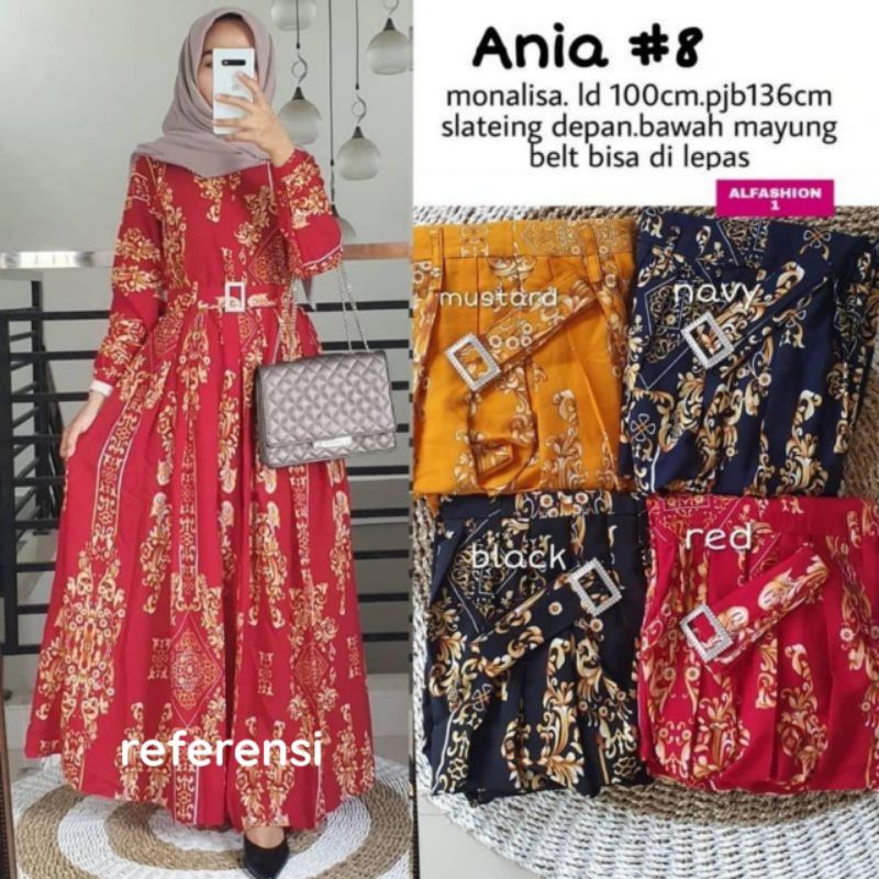 Ania 8 - Gamis Ania LD110 FREE BELT / Gamis monalisa Sultan Busui / Ania 2 / Gamis Ania 2 / R.10 - 236-5936