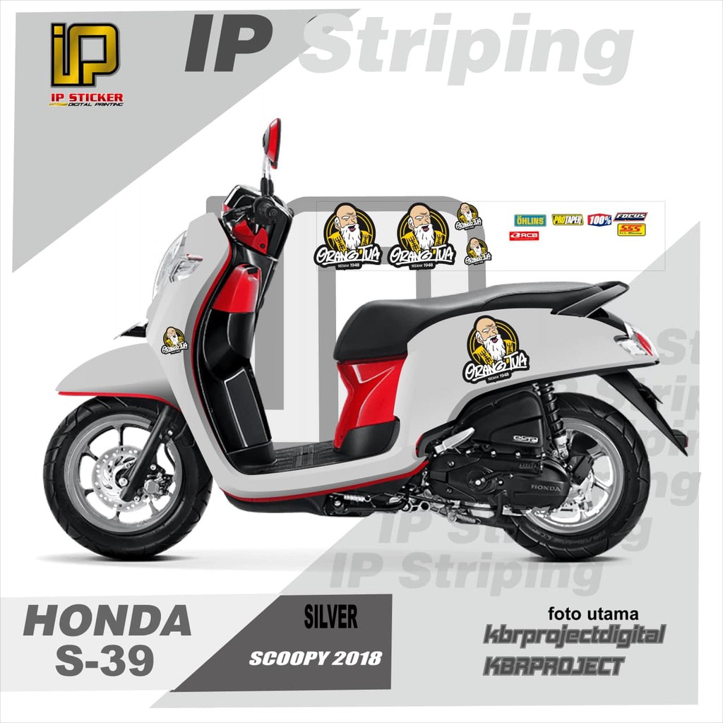 scoopy 2018 striping scoopy 2018 motor honda motor sticker variasi Racing.S-39 (cod) stiker motor