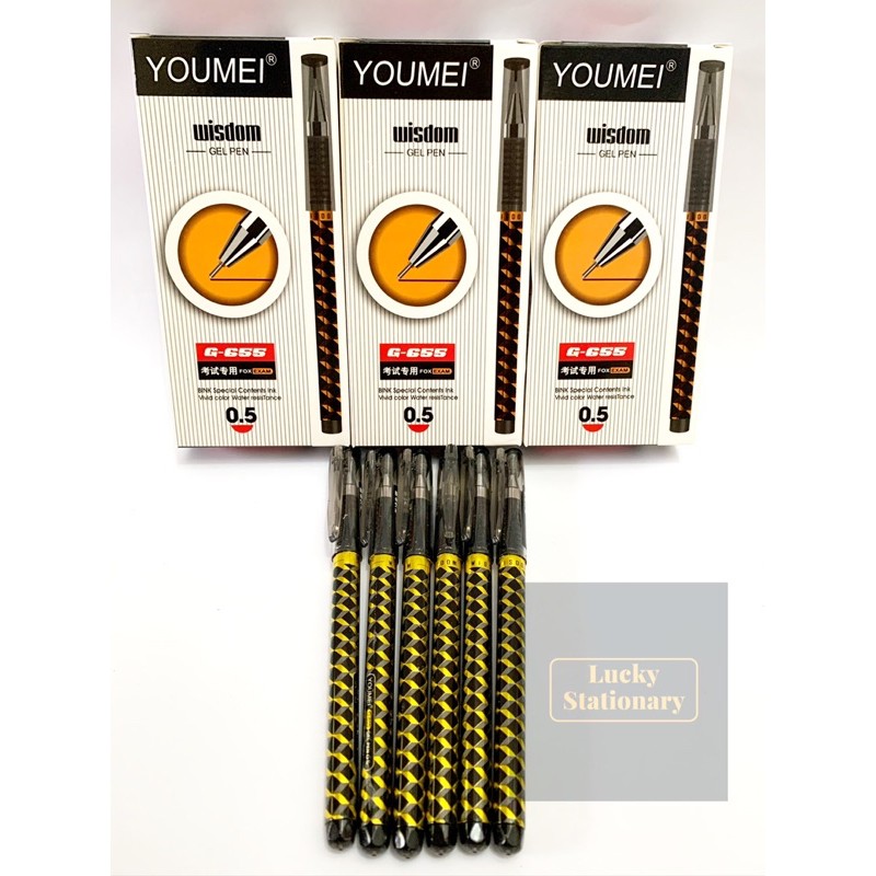 

Pulpen Youmei Gel/Pulpen Gel Youmei/Pen Gel Motif Hitam Metalik 0.5mm