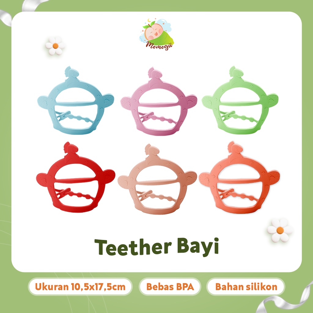 MOMOGII Teether Gigitan Bayi Bentuk Sangkar