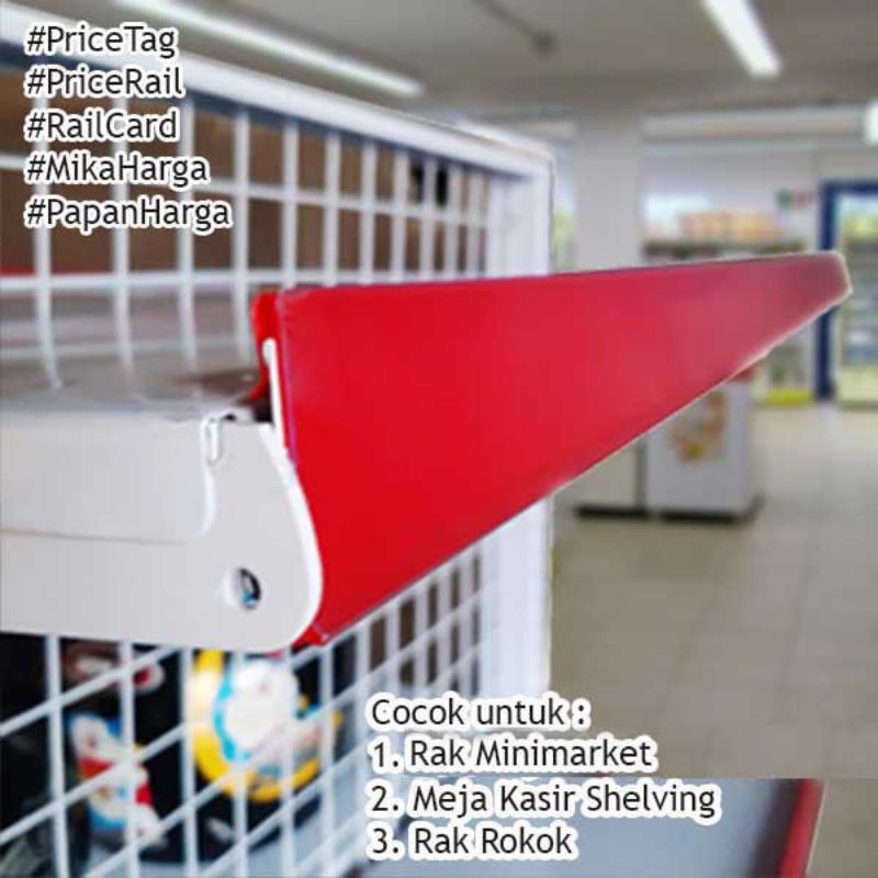 Mika Harga /Label Harga /Price Rail / Price Carduntuk Rak Gondola / Rak Minimarket / Rak Supermarket / Rak Toko