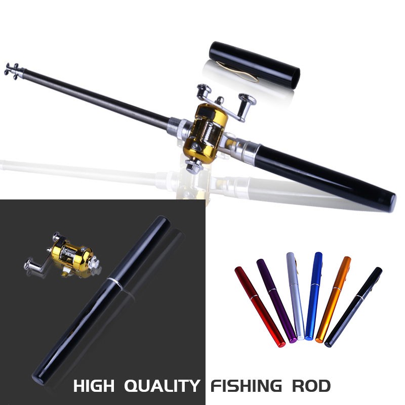 100cm Mini Pen Fishing Rod Tackle Pancing Alat Memancing Portabel Outdoor Joran Fishing Peralatan