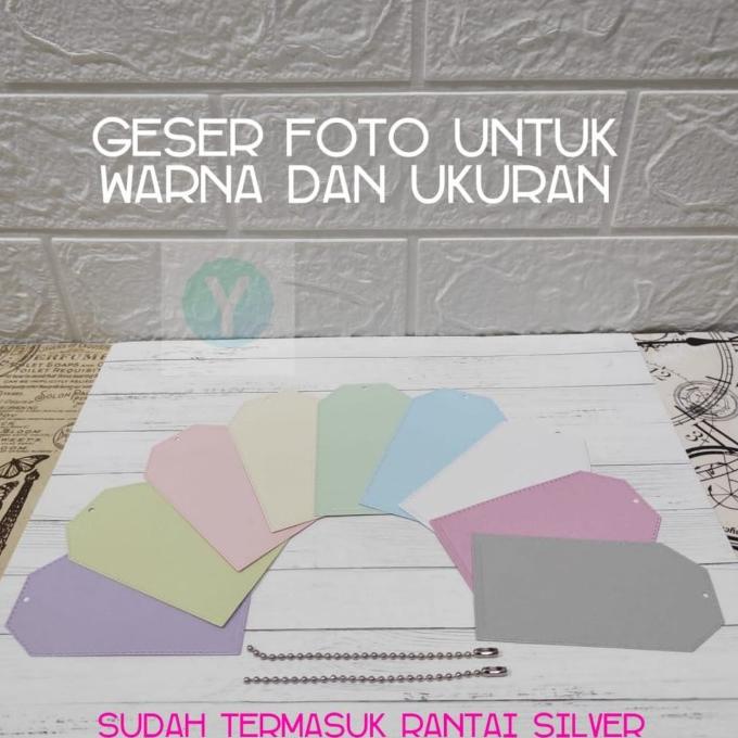 

(10 pcs) hang tag/gift tag warna polos + rantai silver TYPE D