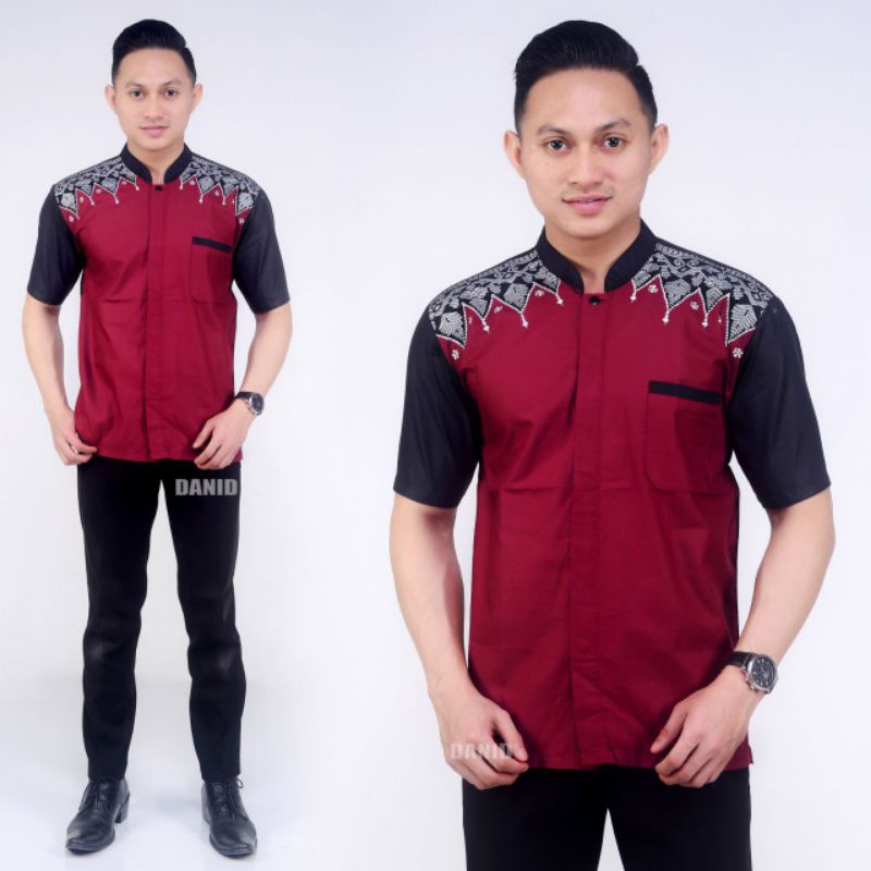 KEMEJA BATIK LENGAN PENDEK BORDIL FASHION PRIA HEM BATIK EXLUSIVE MODERN