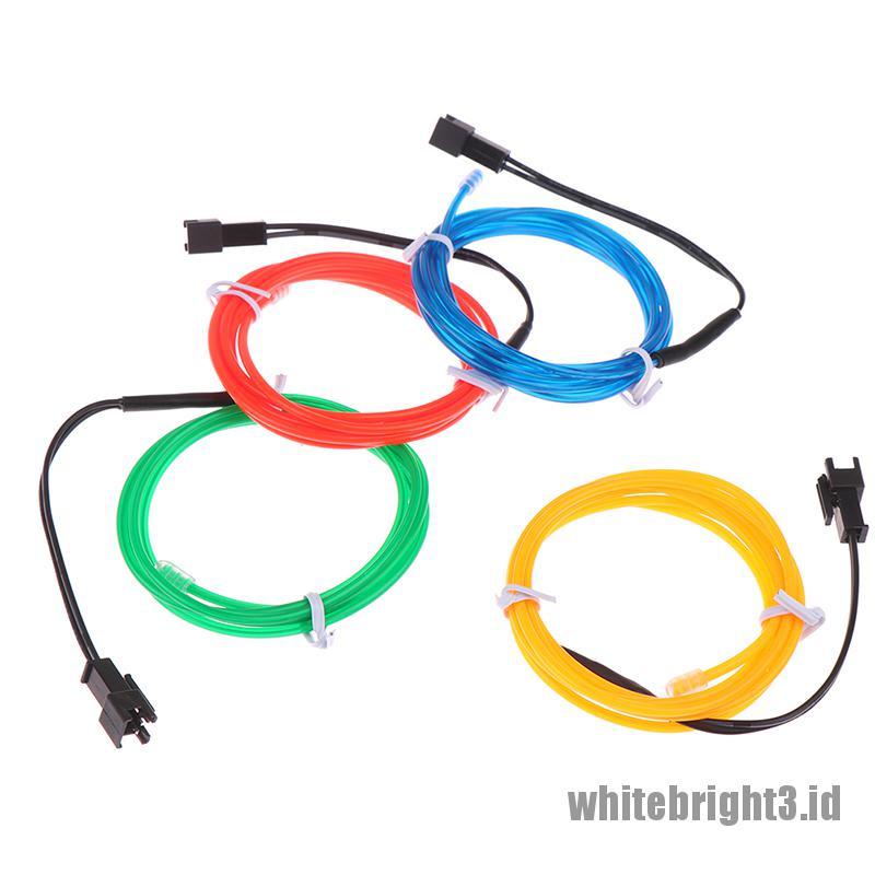Lampu Neon LED EL Wire Rope Flexible 1M Warna Putih Untuk Dekorasi Pesta Dansa