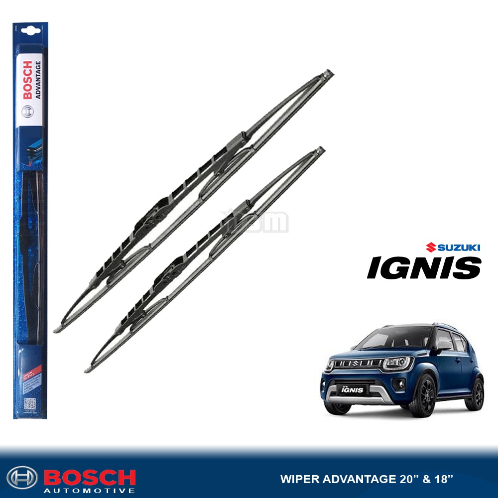 Bosch Advantage / Karet Wiper Mobil Suzuki Ignis 20&quot; dan 18&quot; (Sepasang) / Wiper Ignis / DSM