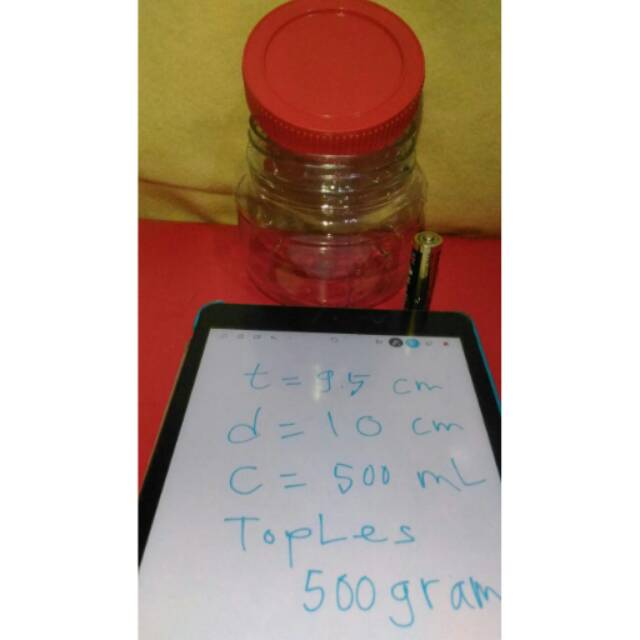 Toples kue putar 500 gram tutup ulir warna merah