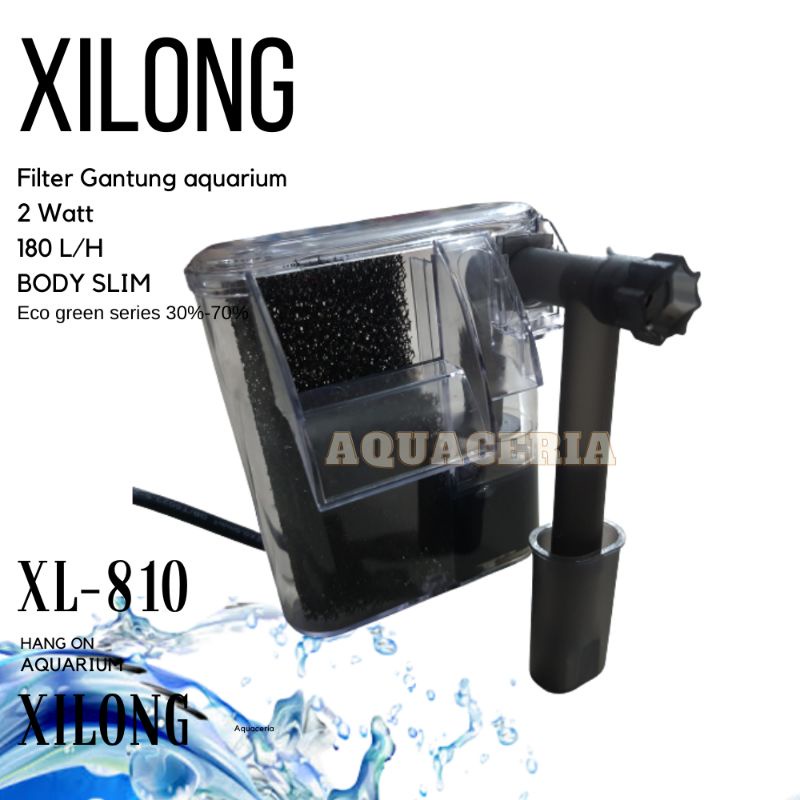 Filter gantung body Slim Aquarium XILONG XL 810 Hang on filter Aquarium Body slim