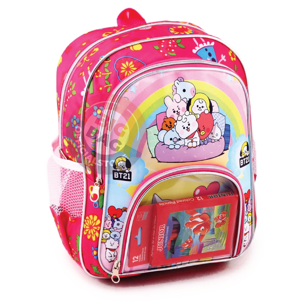 Tas Ransel Sekolah Anak CLEARLY TAS Idol Korea TAS ANAK Korea Pony LOL + FREE PENSIL WARNA TAS SEKOLAH TK / SD Tas Korea School Backpack Hits Terlaris Promo Diskon