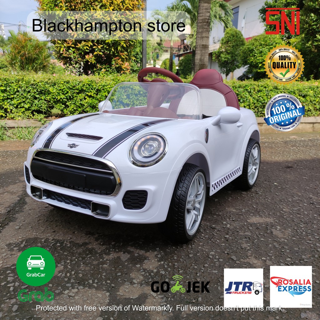 Mobil Aki Anak Murah Mini Cooper Jok Kulit Ban Karet