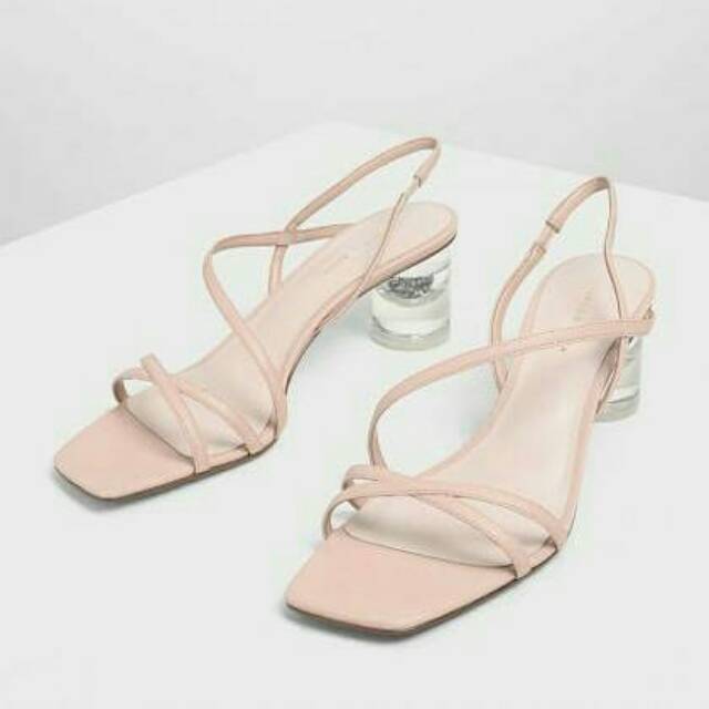CNK Asymmetric Strap Lucite Heels CKS112