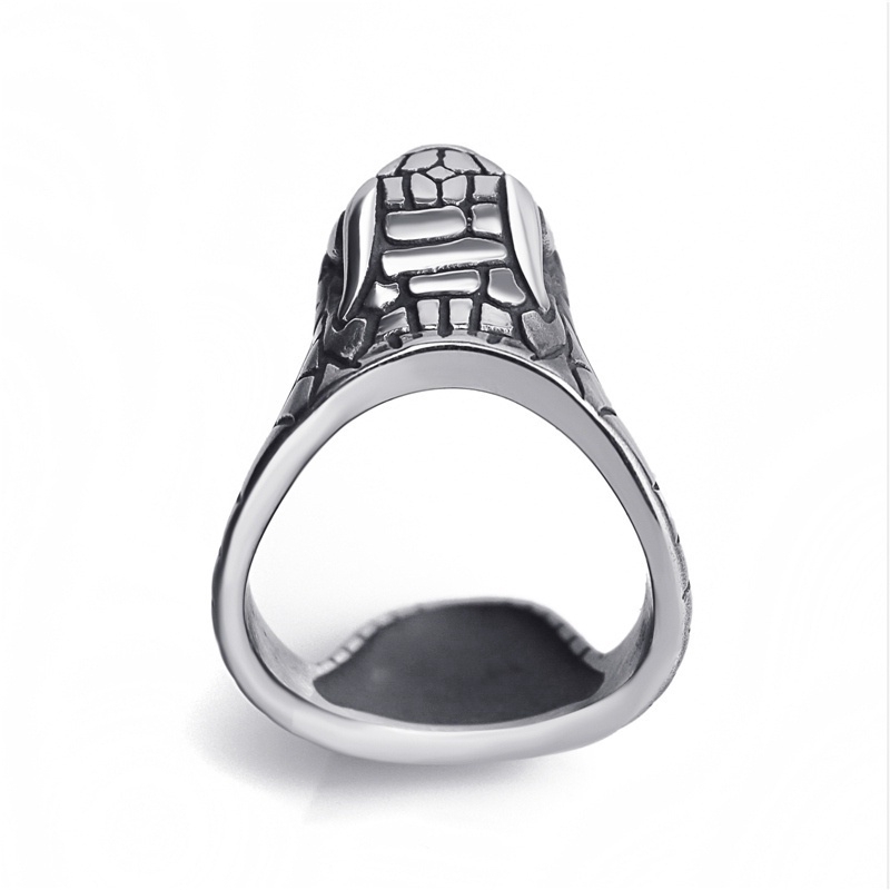 Cincin Bentuk Ular Bahan Stainless Steel Warna Silver Ukuran 7-13