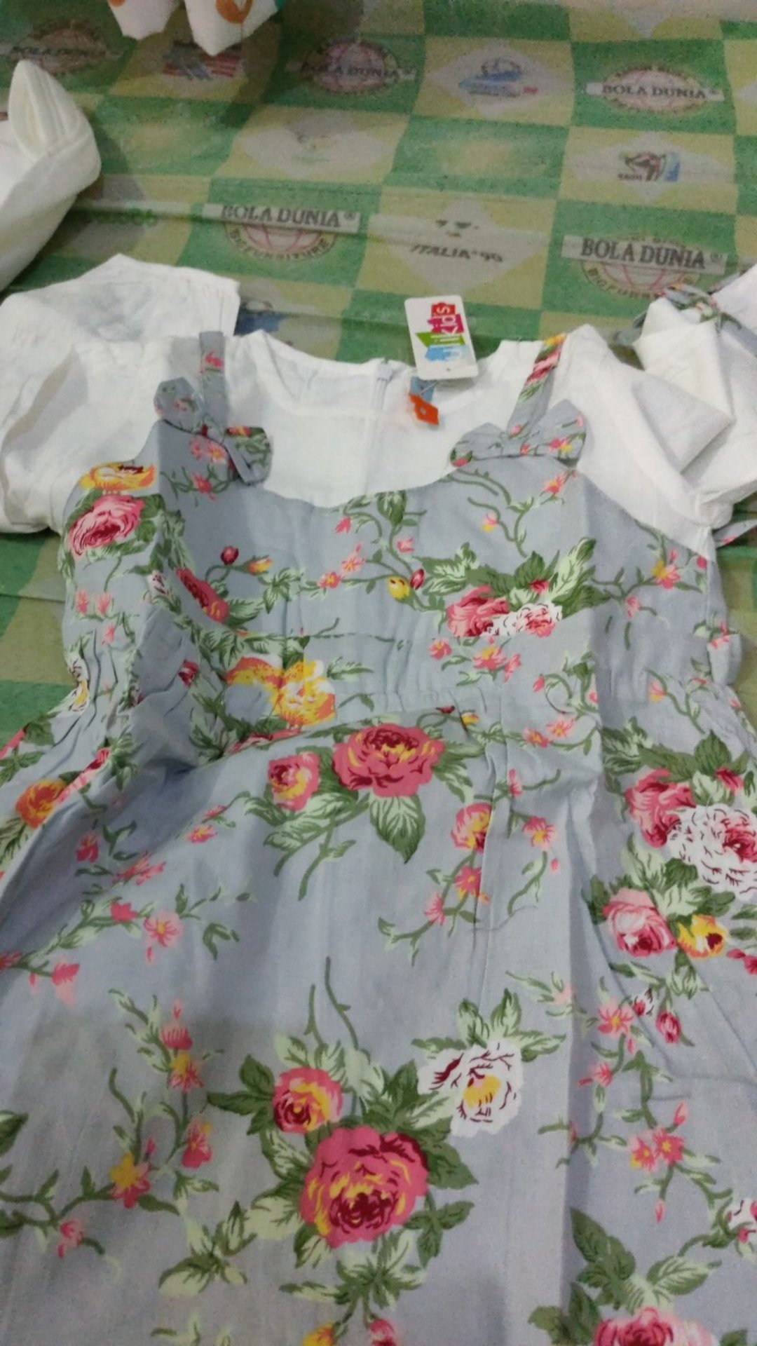 Ulikids Gamis Pakaian Muslim Anak Perempuan Muslim Motif Batik Bahan Katun Jepang (free Hijab)