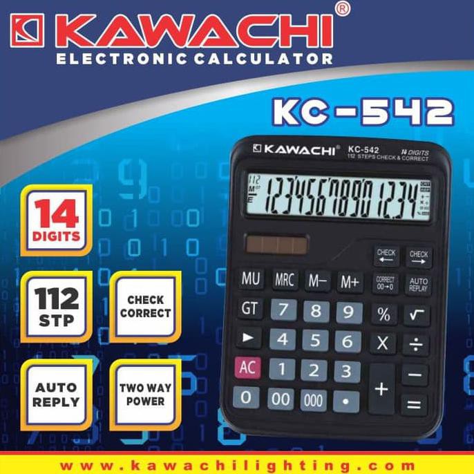 

Diskon Kalkulator (Electronic Calculator ) Kc-542 Kawachi - Hitam