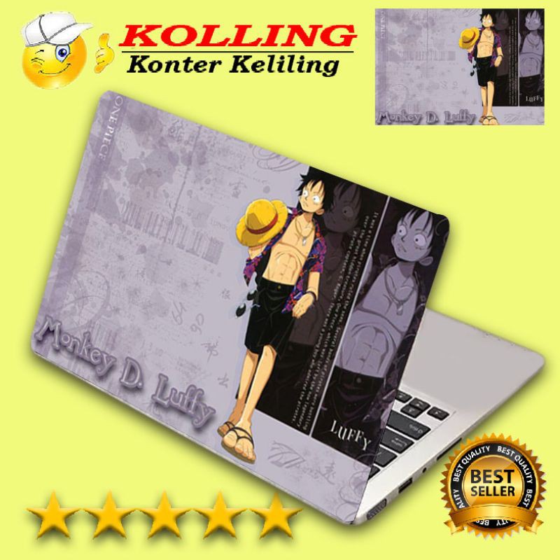 Garskin Laptop logo art one piece luffy ungu Skin Laptop Stiker Laptop
