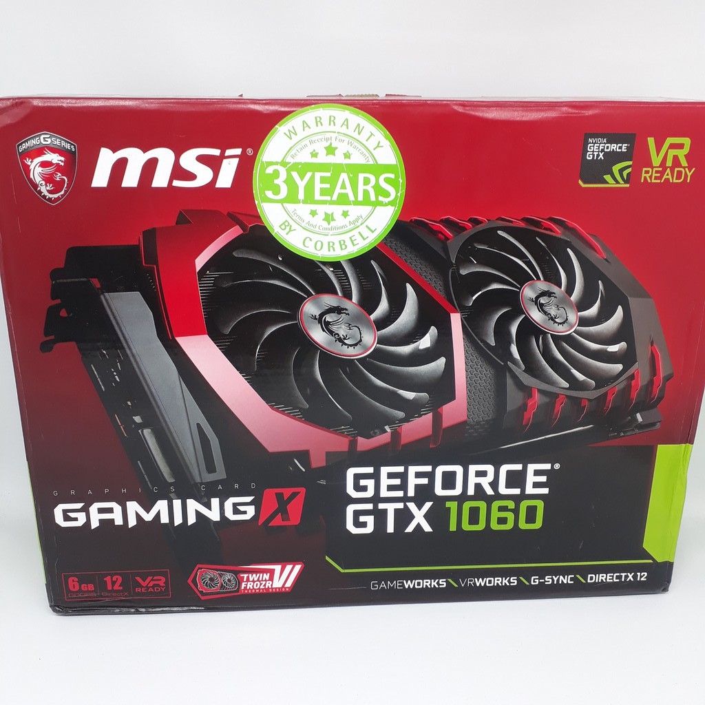 MSI GTX 1060 Gaming X 6GB GDDR5 No Mining Samsung Memory