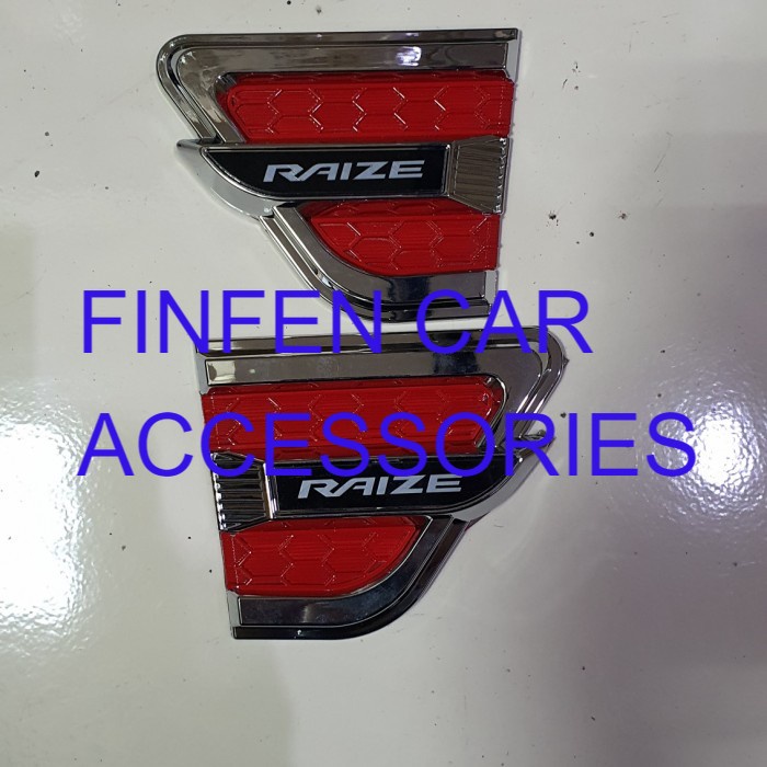 Emblem side ventilator merah list chrome toyota Raize.