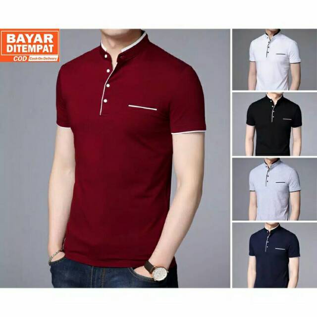 Jual Kaos Polos Kaos Pria Lengan Pendek Polo Shirt Kaos Kerah