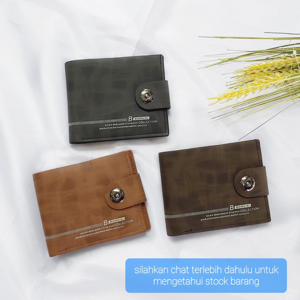 DOMPET PENDEK LIPAT COWOK / PRIA KULIT MURAH MOTIF POLOS FASHION