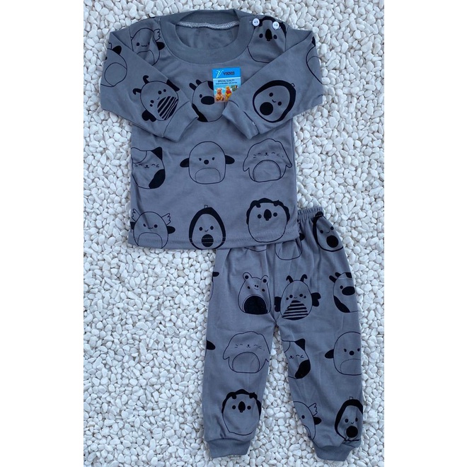 baju bayi lucu murah motif animal cute setelan PANJANG 3-18 bulan