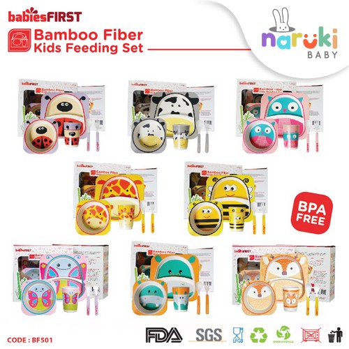 BabiesFirst Bamboo Fiber Kids Feeding Set Animal Peralatan Makan Anak BF501