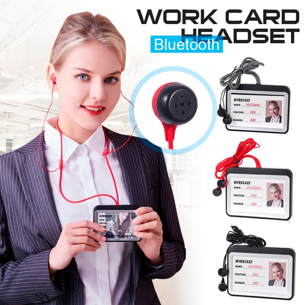 

Name Tag Badge with Lanyard In-Line Bluetooth In-ear Earphones Tangle-free Wired Earphones with Badge