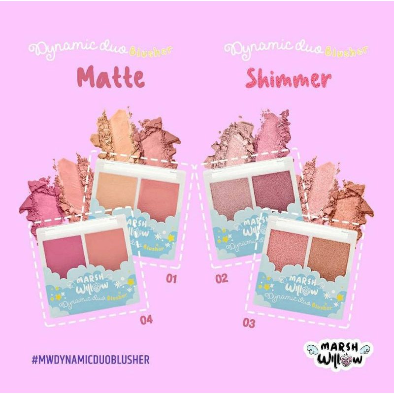 MarshWillow Dynamic Duo Blusher | Blush On Matte | Shimmer by Natasha Wilona BPOM