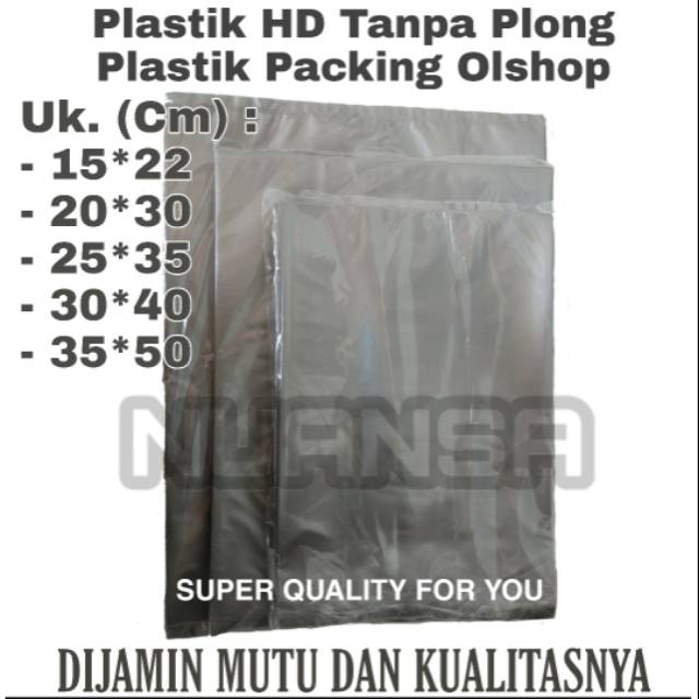 Plastik HD 35x50 cm / Packing olshop tanpa plong tebal Best Quality Packing Baju Kaos Hijab Celana