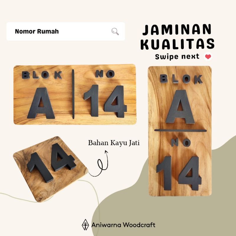 Nomer Rumah Kayu Jati / Nomor Kamar Kayu