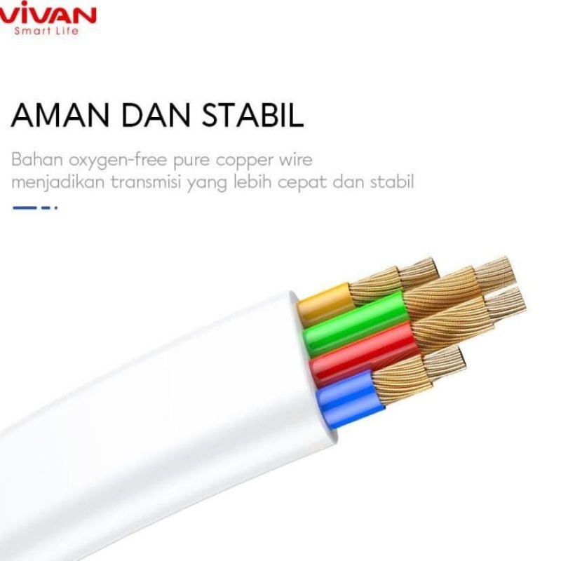 KABEL DATA VIVAN SM100S USB MICRO KABEL CHARGER CASAM VIVAN SM100S FOR ANDROID
