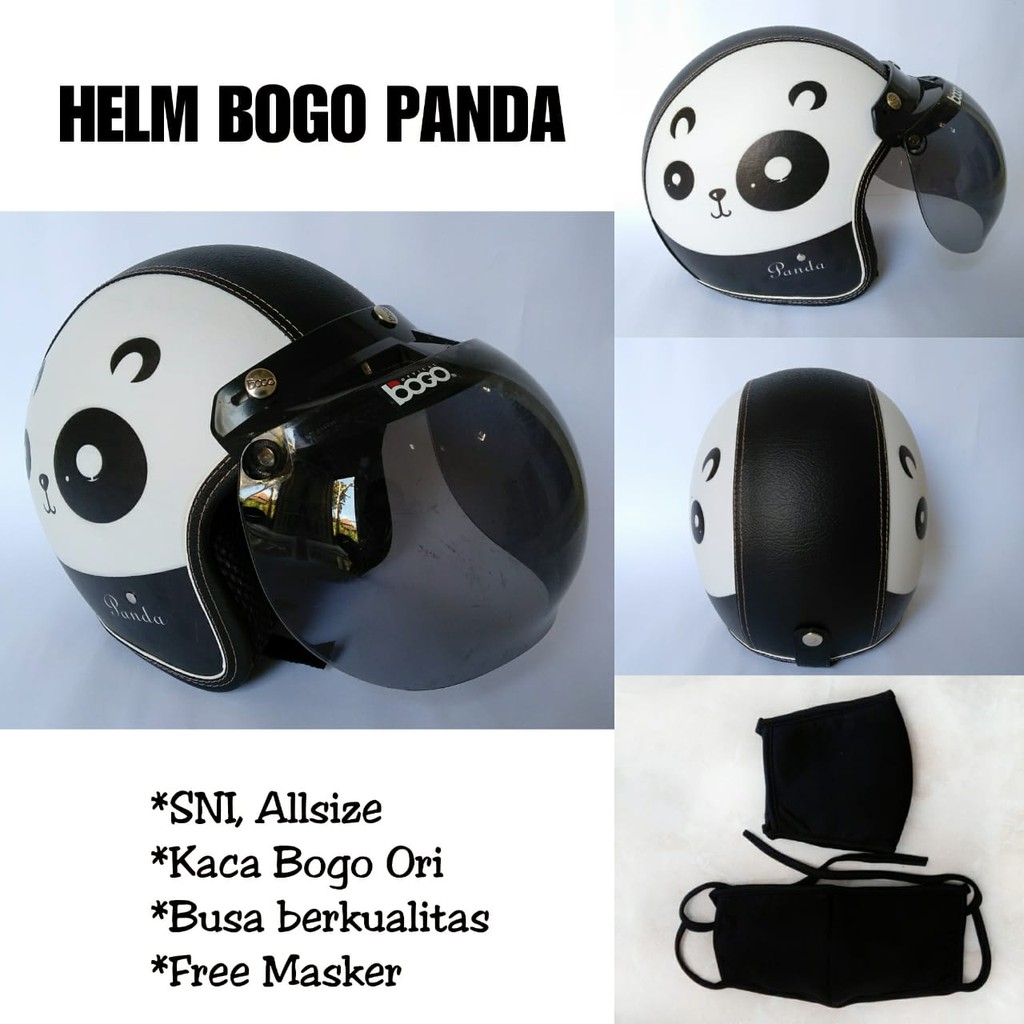 Helm Bogo Karakter PANDA Premium + Kaca Bogo Original